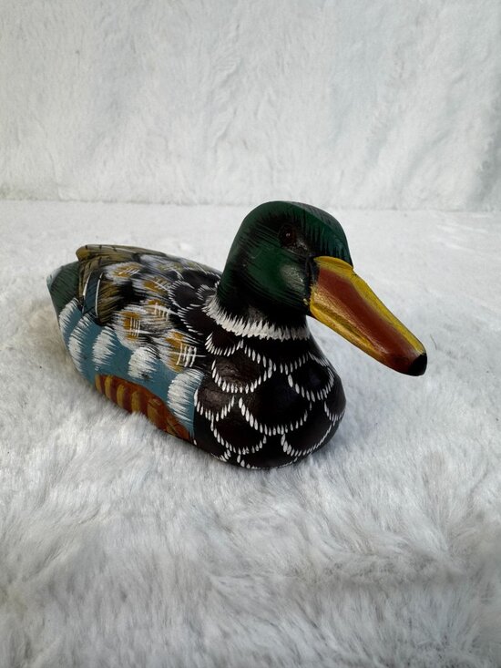 Vintage Other - Wood Duck Decoy Hand-Painted Carved Mallard Rustic Country Home Décor Folk Art